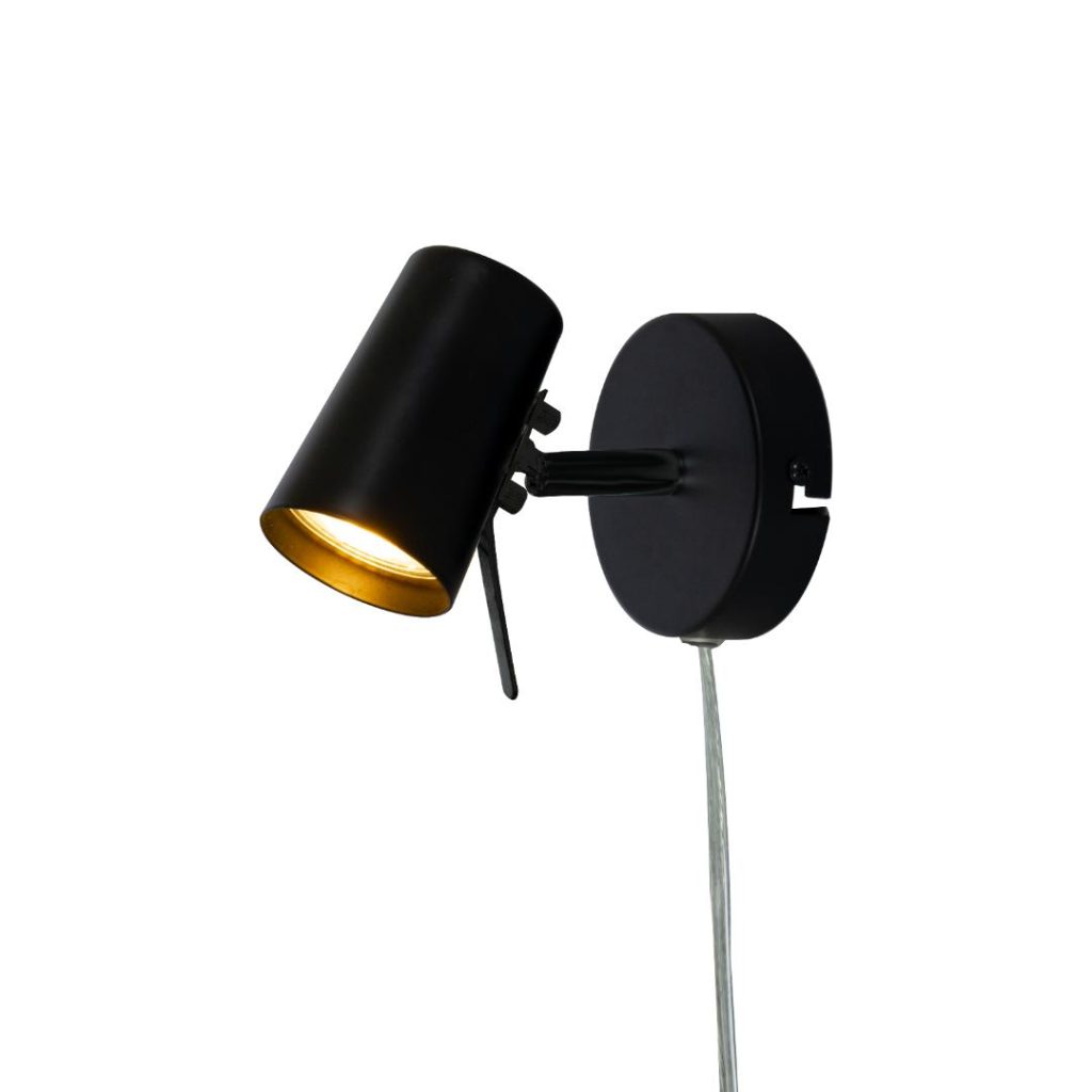 Pilot veggspot svart gu10