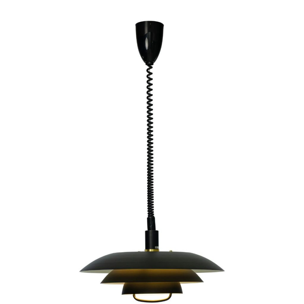 Epsilon taklampe med heis svart e27 deta