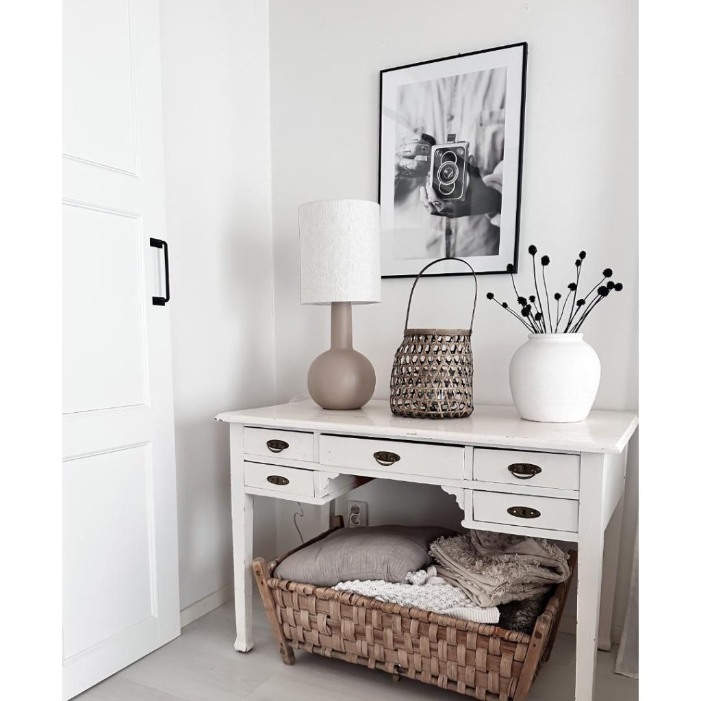 Eleana bordlampe brun/beige e27 skjerm i