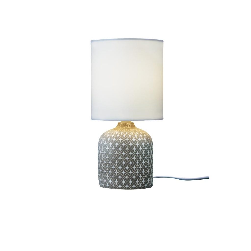 Fideli bordlampe brun-/hvitmønstret/hvit