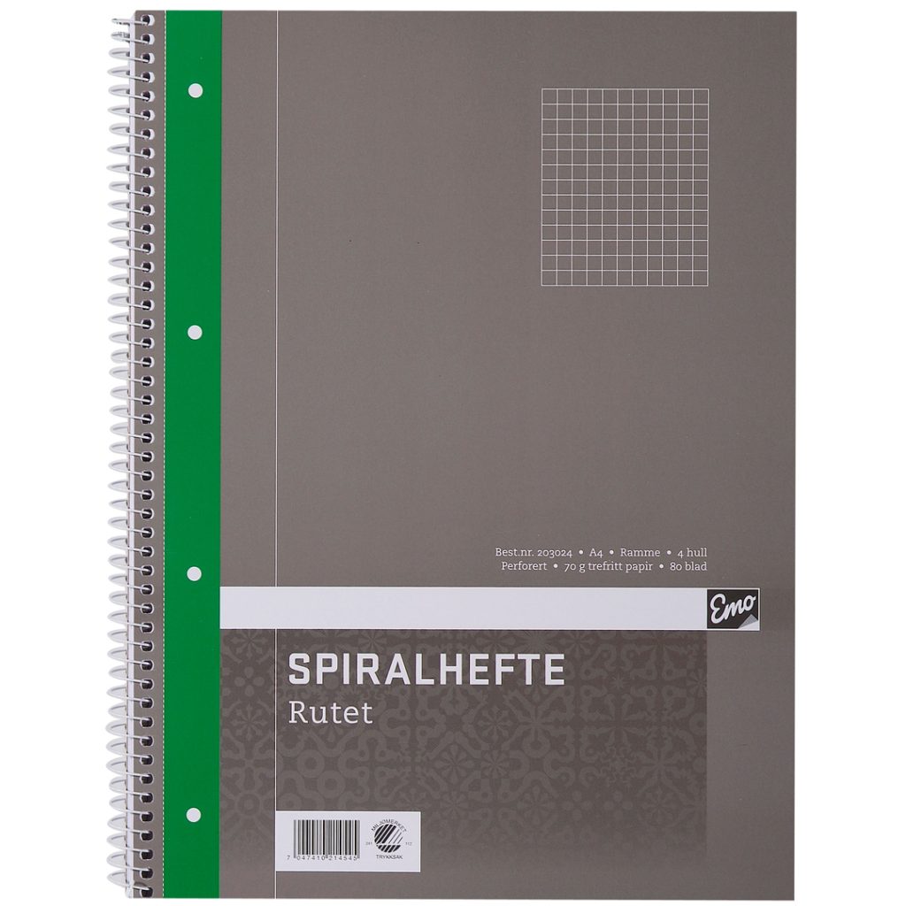 Spiralhefte emo a4 ruter 70g 80 blad