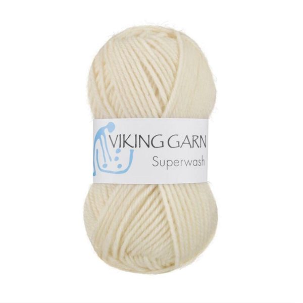 Viking Superwash, farge 101 Ubleket Hvit
