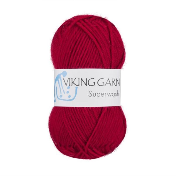 Viking Superwash, farge 160 Mørk Rød
