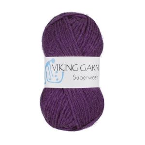 Garn viking superwash 178 mørk syrin