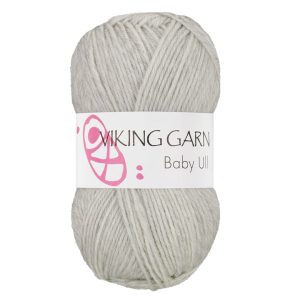 Garn viking baby ull 312 perlegrå