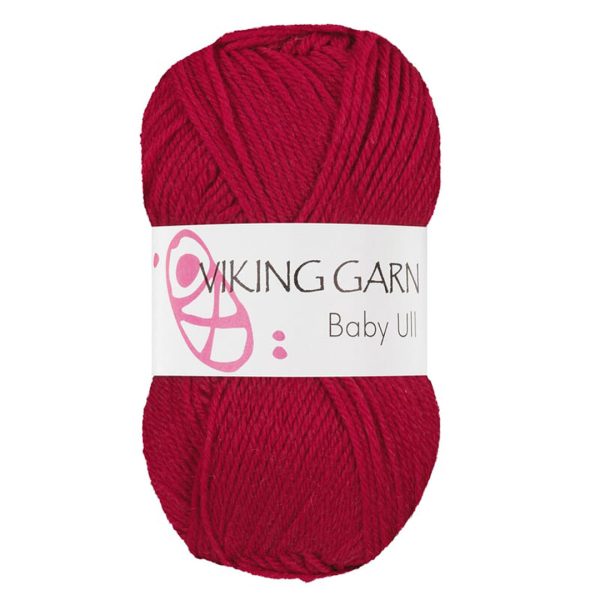 Viking Baby Ull, farge 355 Mørk Rød