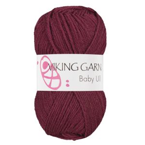 Garn viking baby ull 372 burgunder