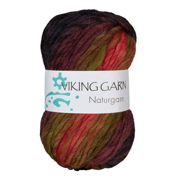 Viking Naturgarn, farge 652 Multi Brun Rød