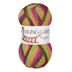 Garn viking raggen 744 grønn/gul/lilla