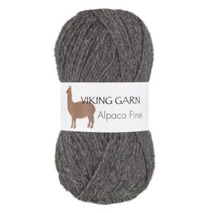 Garn viking alpaca fine 615 mørk grå