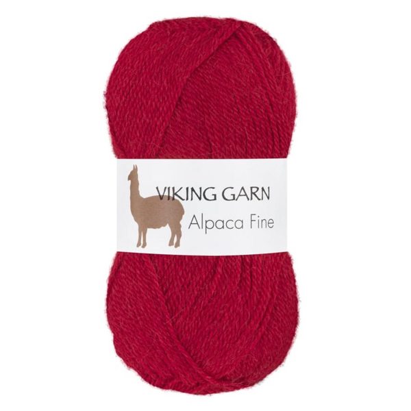 Viking Alpaca Fine, farge 655 Julerød
