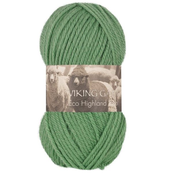 Viking Highland Eco Wool, farge 232 Eple Grønn