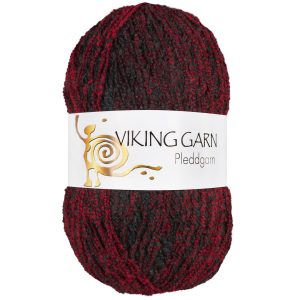 Garn viking pleddgarn 750 rød/sort