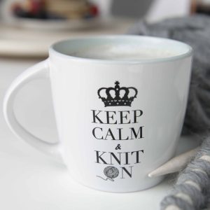 Strikkekopp keep calm & knit on