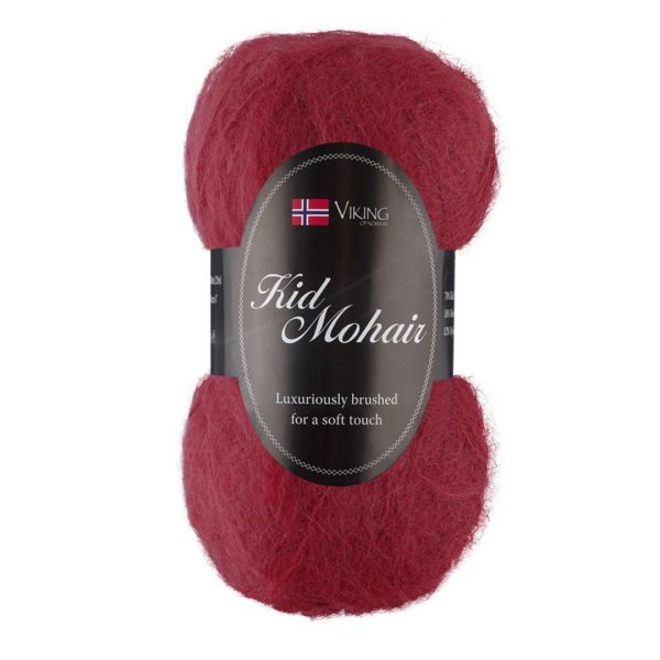 Viking Kid Mohair, farge 960 Mørk Rød