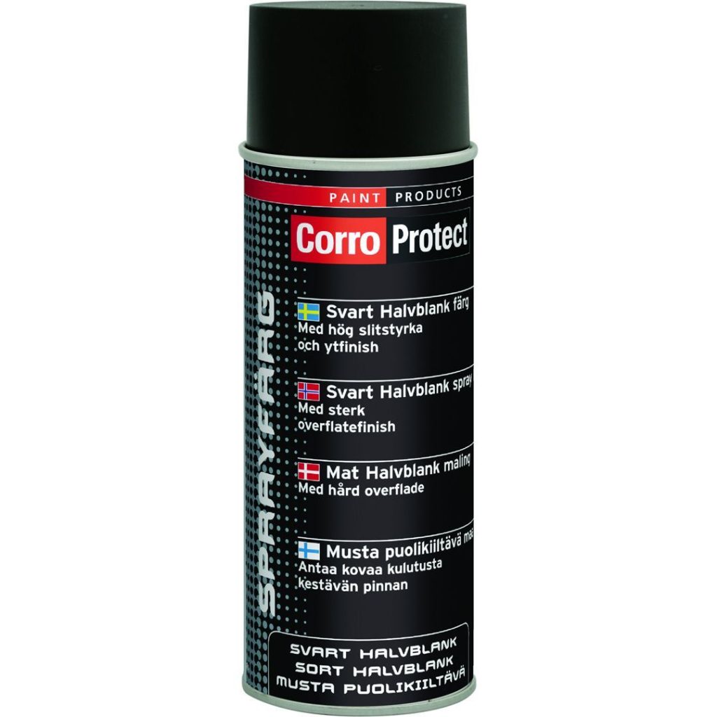 Corroprotect svart halvblank lakk  400 m