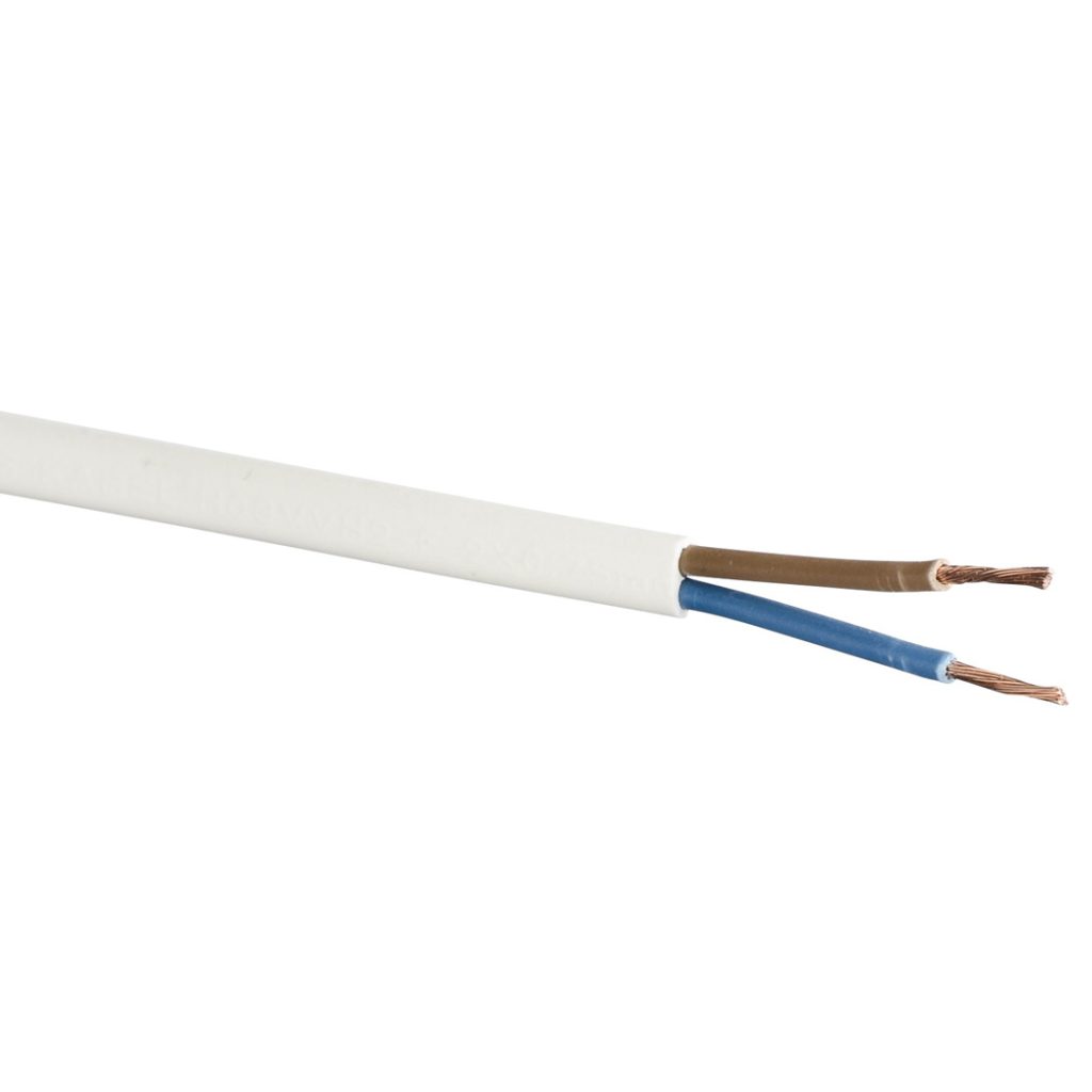 Gelia kabel pl 2x0.75 hvit 5m/ring h03vv