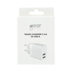Lader 220v 2xusb-a 3,4a hvit
