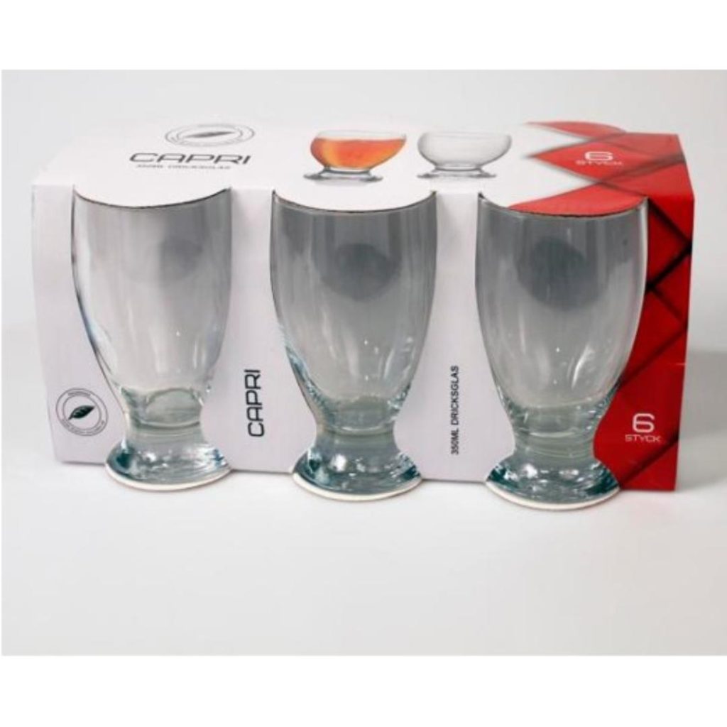 Capri drikkeglass på fot 6pk 35cl