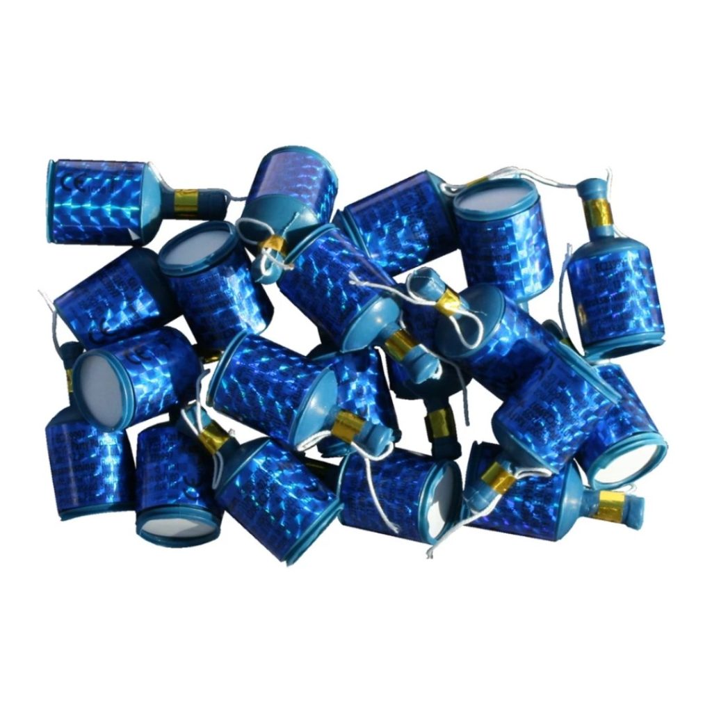 Party poppers blue 20-p