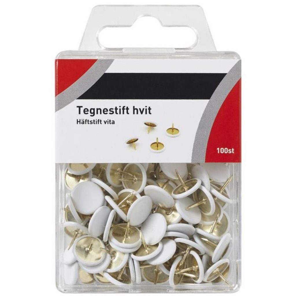 Tegnestift hvit (fp med 100 stk)