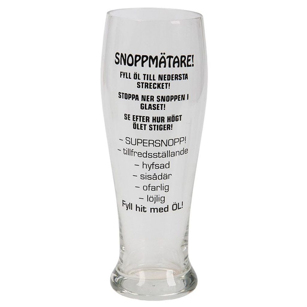 Ølglass snoppmætarglas