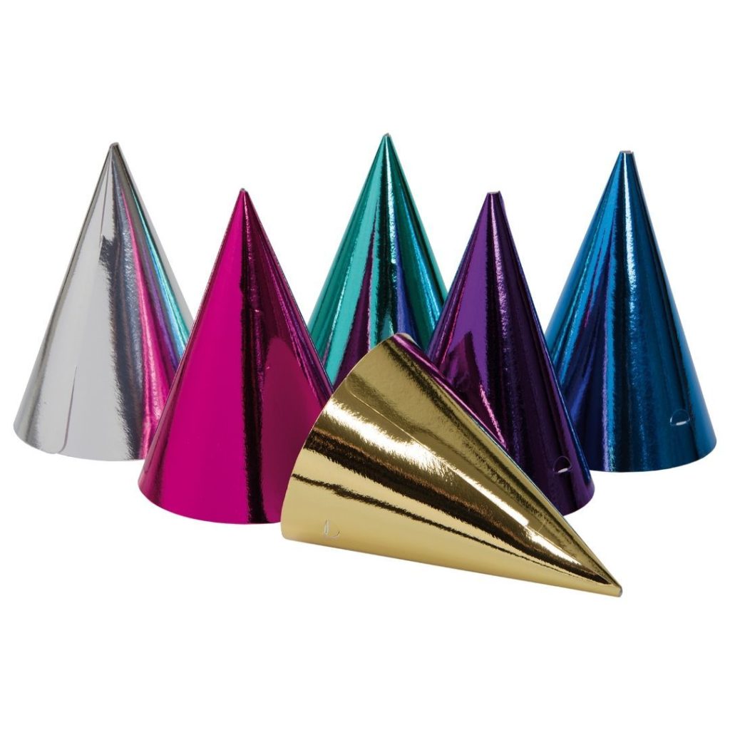 Party hat mixed foil colors 6-p  gr 3