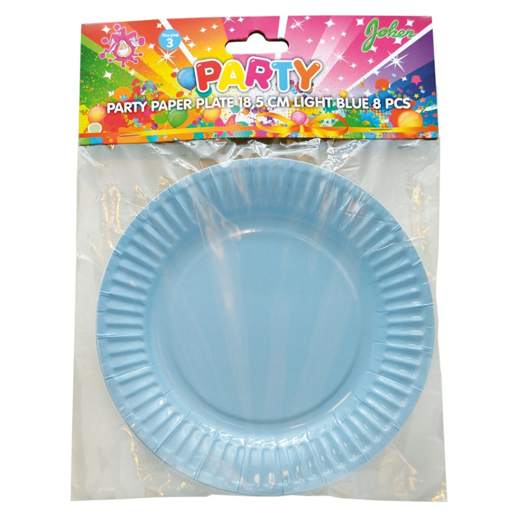 Party papir tallerken 18,5 cm light blue