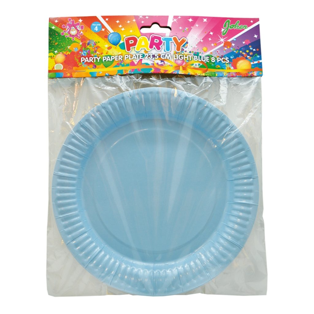 Party papir tallerken 23,5 cm light blue