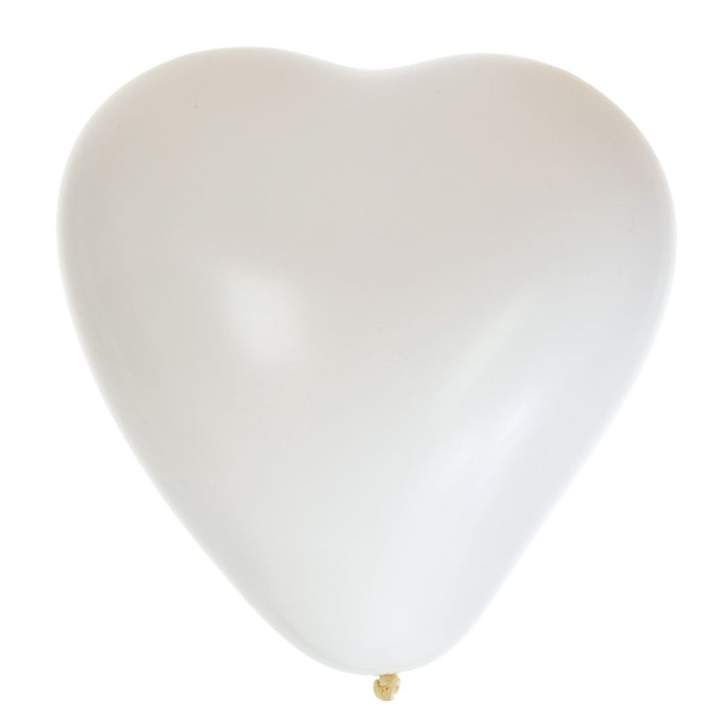 Ballong 15 heart white 8-p