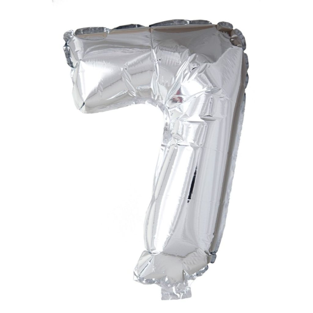Foil balloon number 7 silver 41 cm (6)