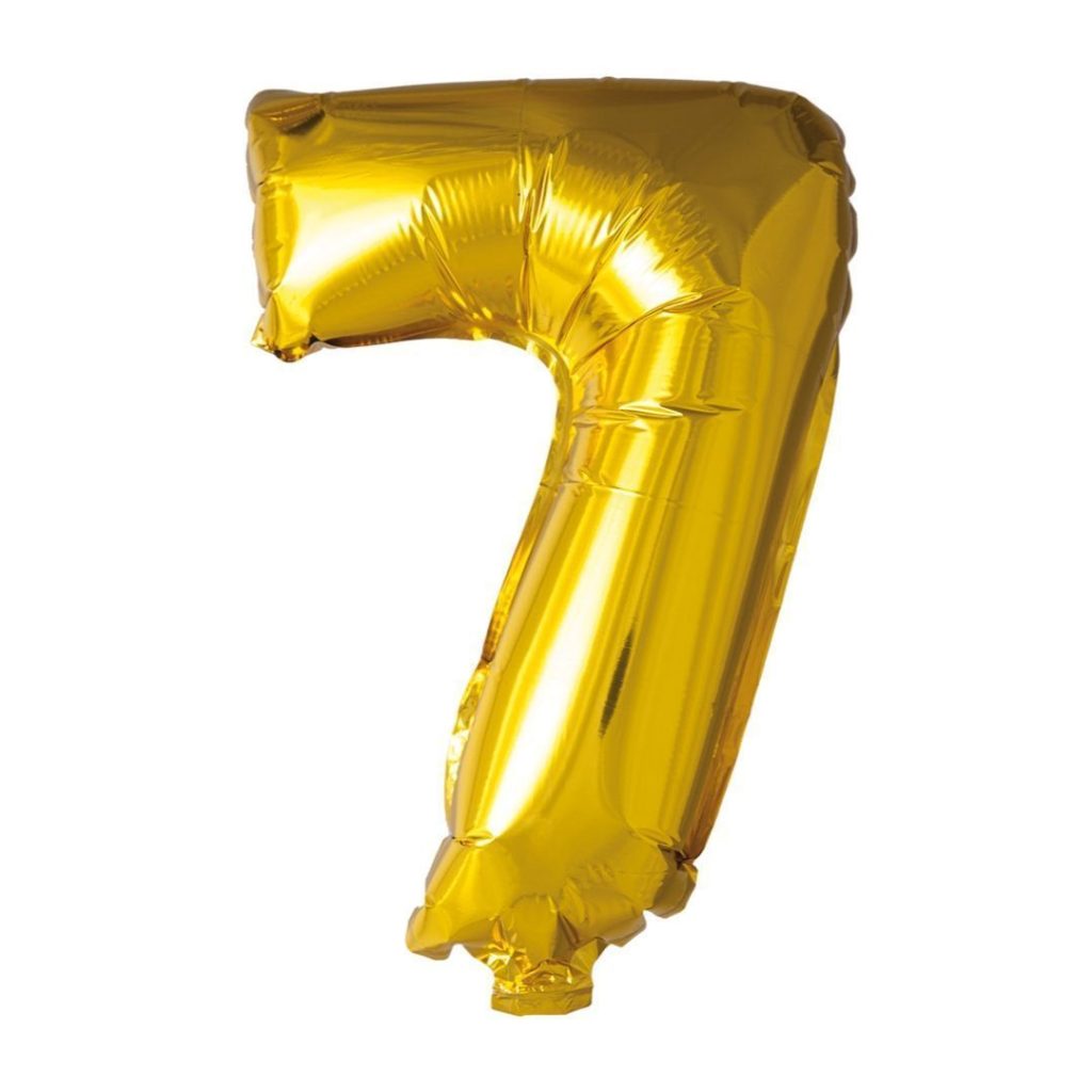 Folie ballong number 7 gold 41 cm