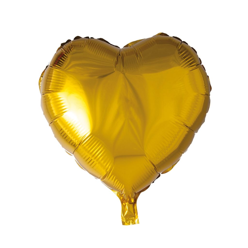 Folie ballong heart gold 46 cm
