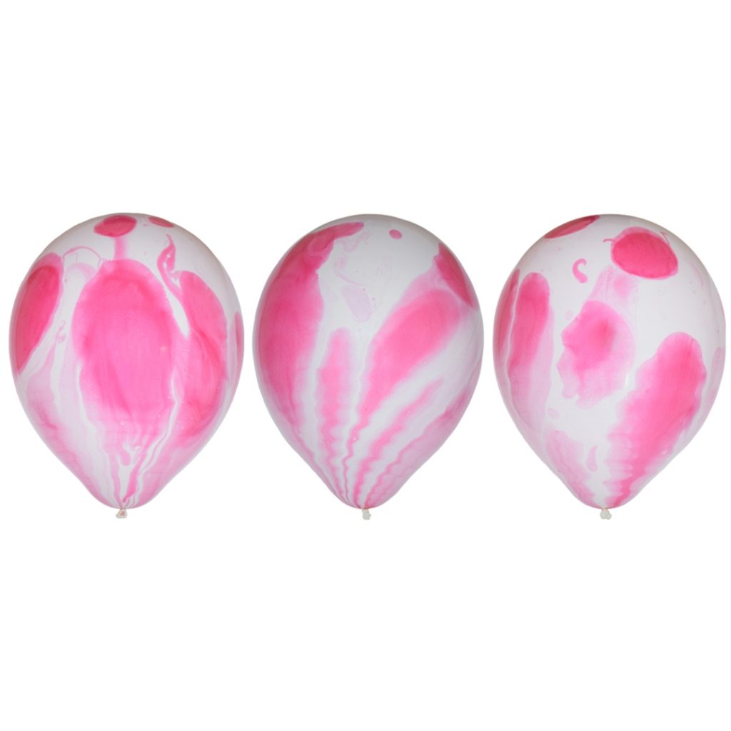 Ballong 12 marble pink 6-p