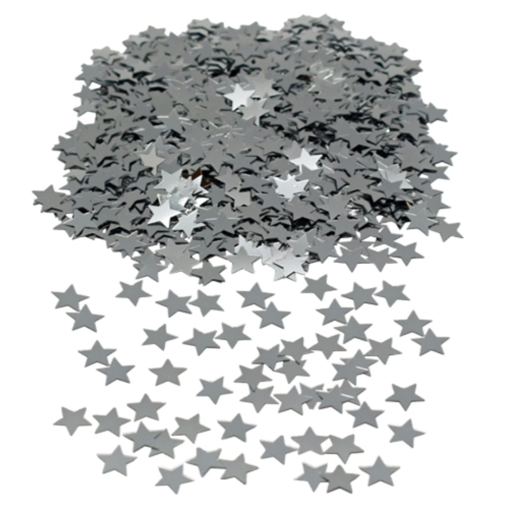 Party confetti stars sølv  gr 2