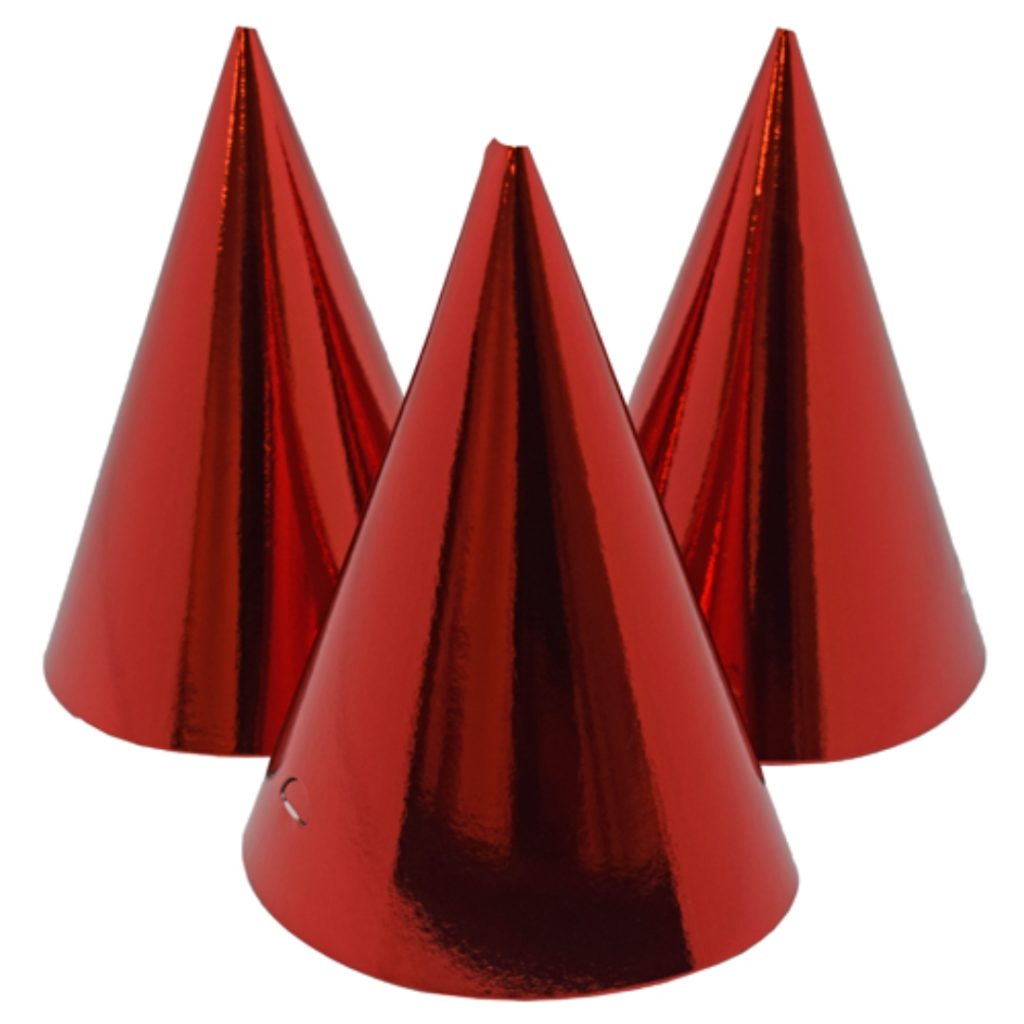 Party hat metallic red 6-p  gr 3