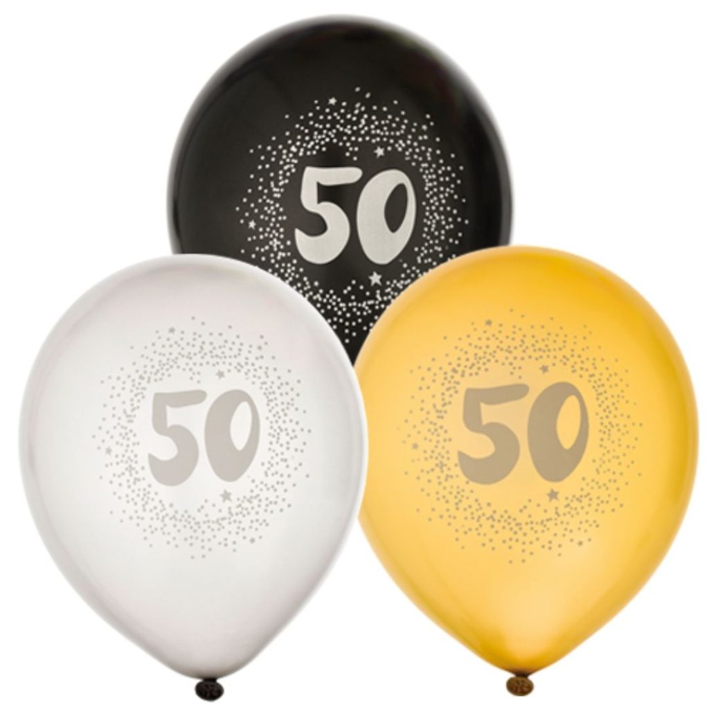 Balloons 12 50th birthday 6-p