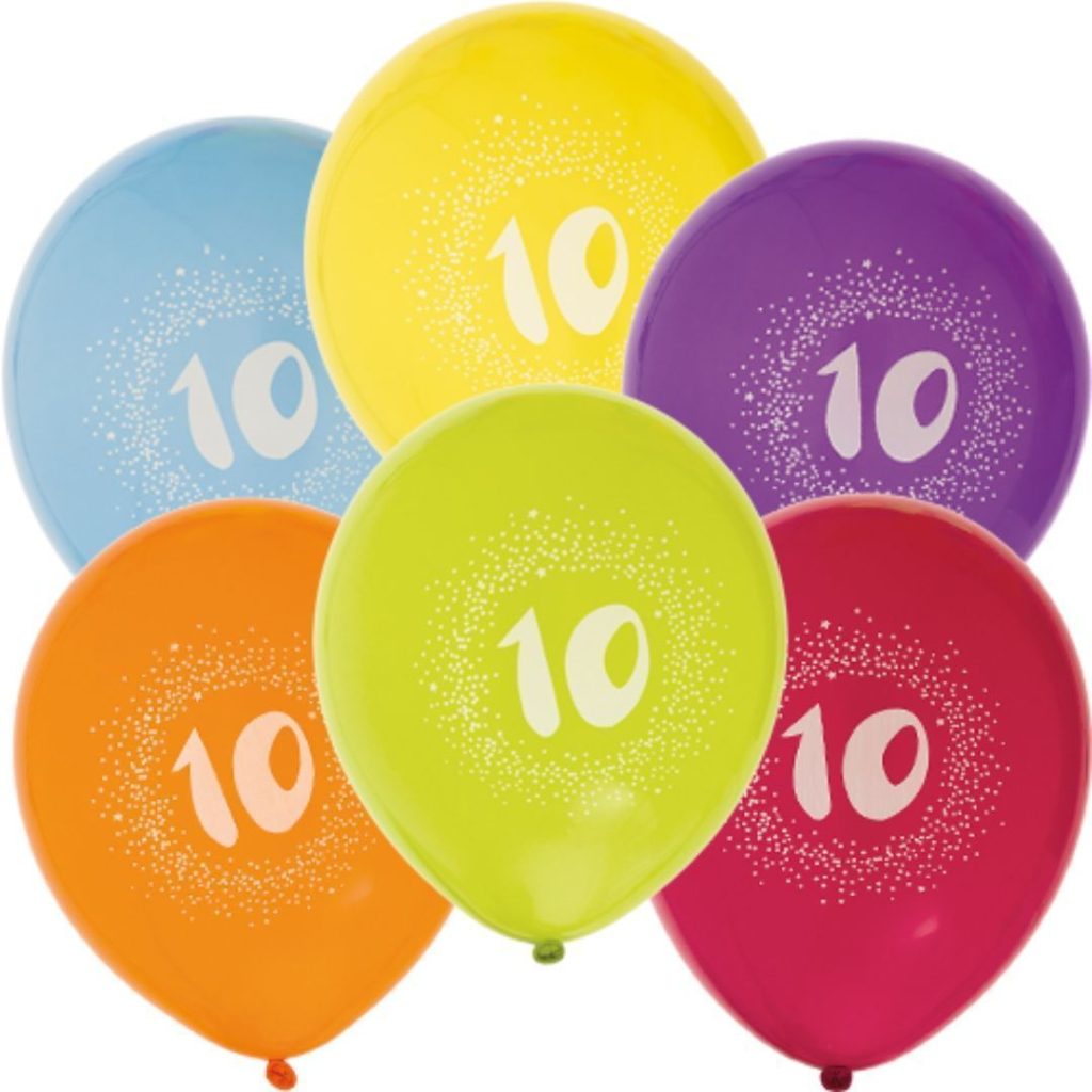 Ballonger 12 10-årsdag 6-p