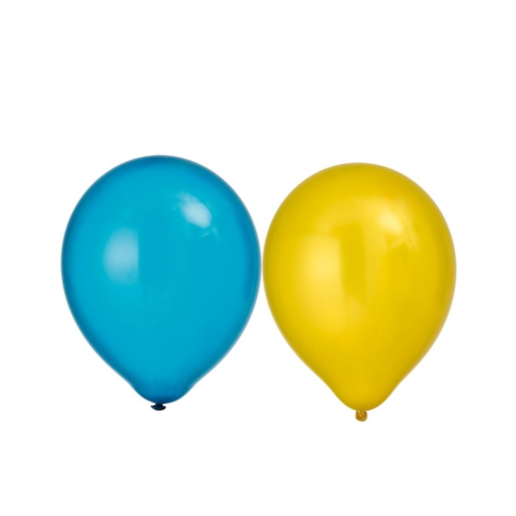 Ballong 12 metallic blue/yellow 8-p