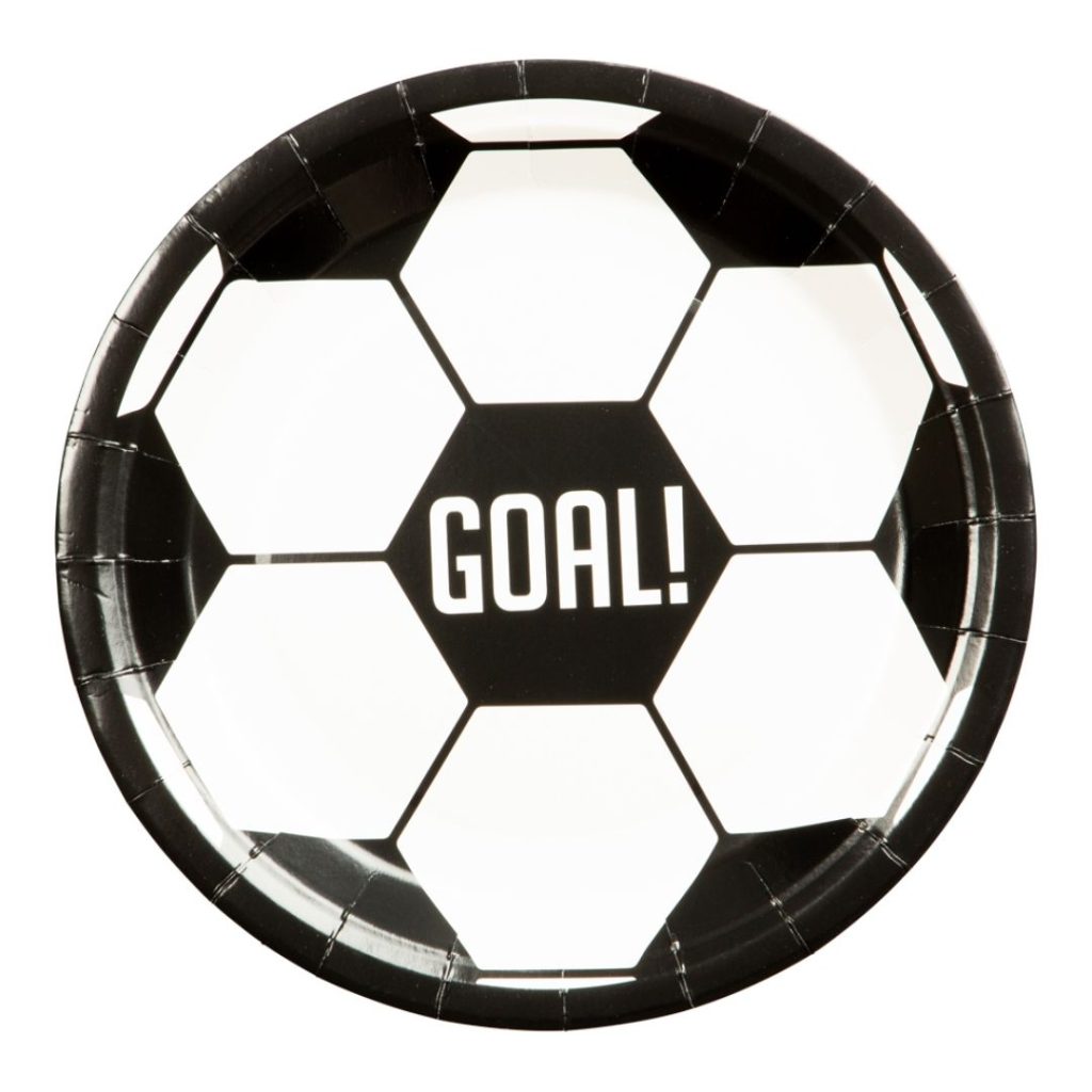 Papir tallerken 23 cm fotball 8-p