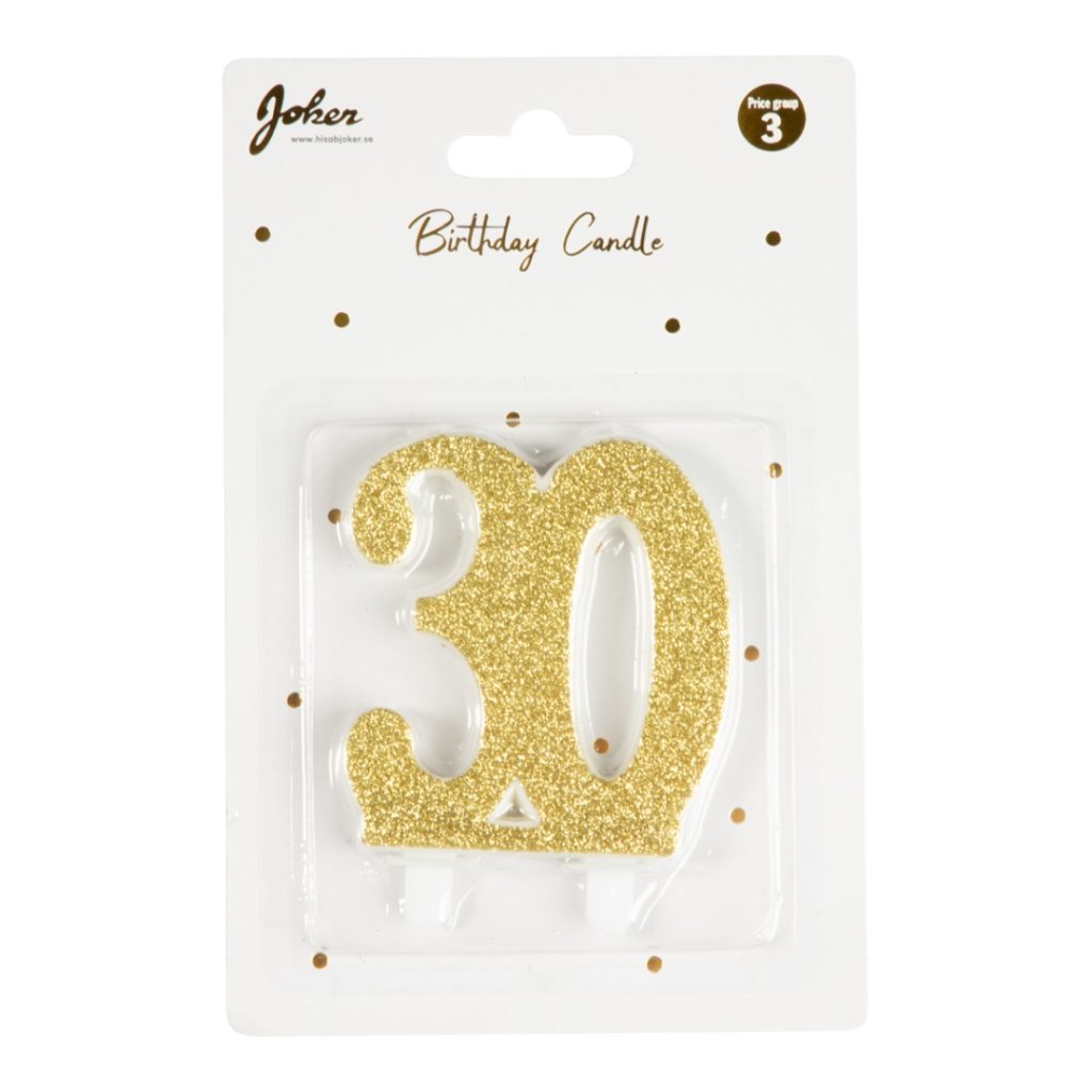Glitter talllys 30 gull