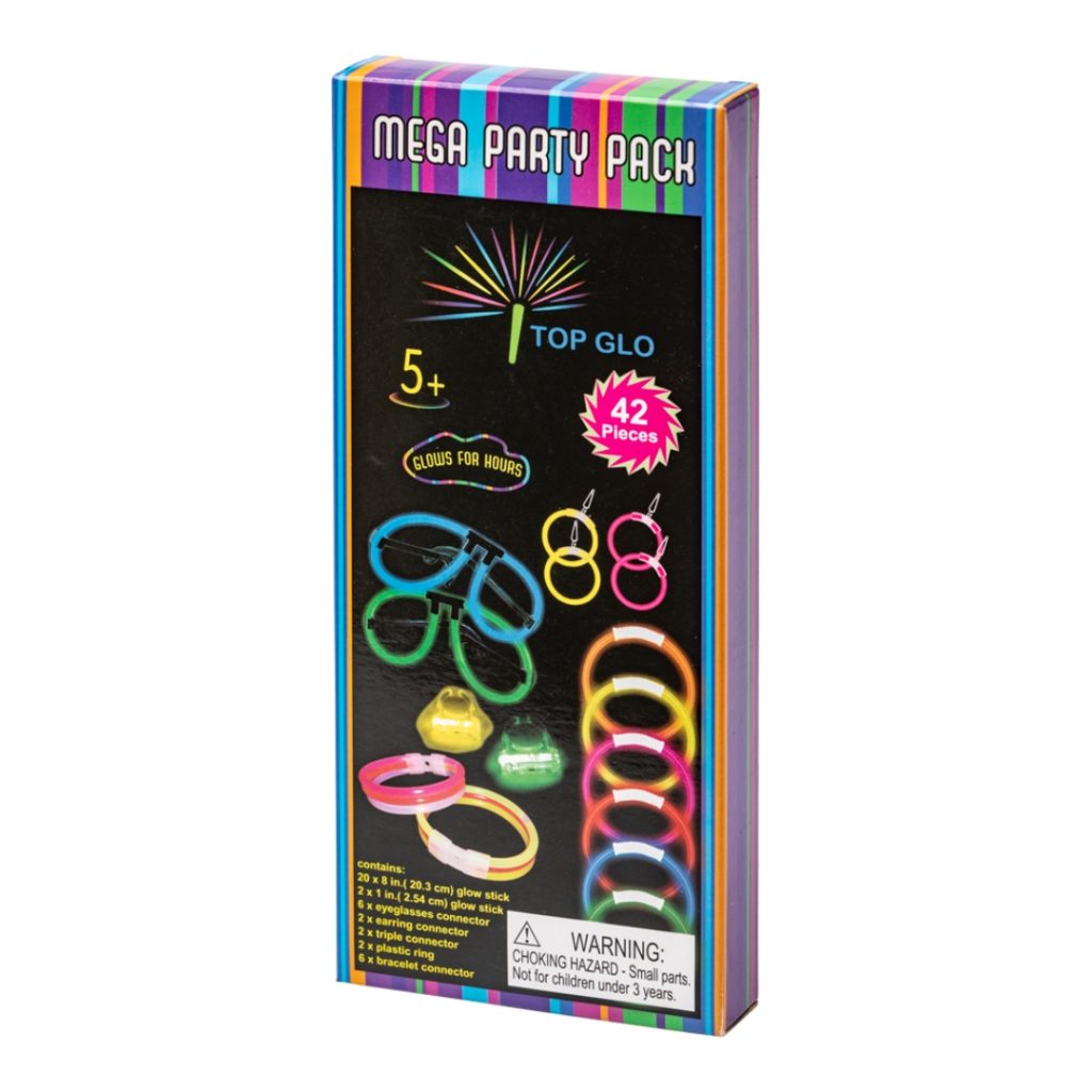 Glow sticks mega party pack display