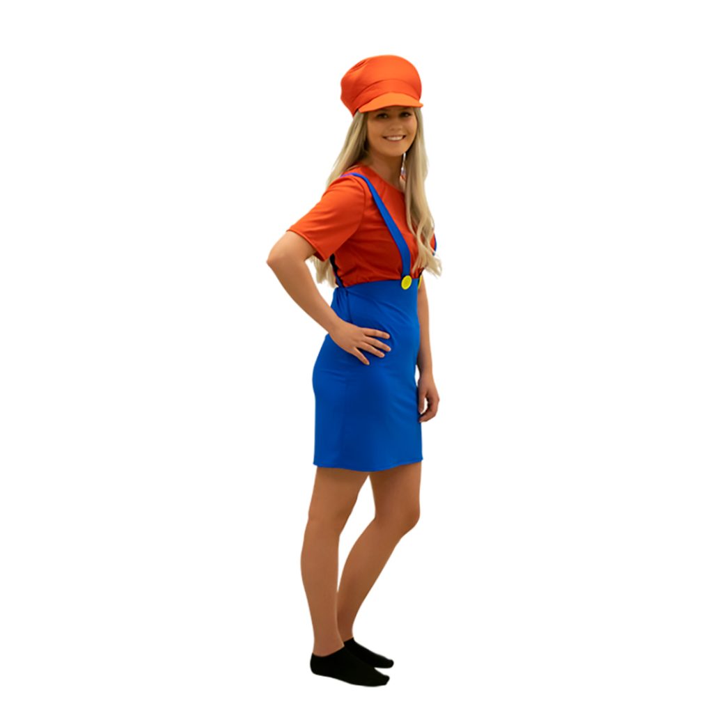Drakt red girl plumber adult s
