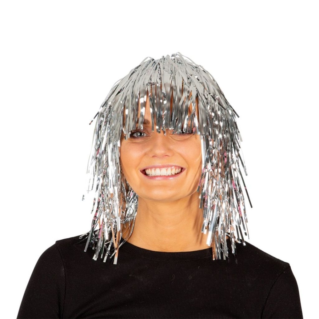 Parykk glitter silver