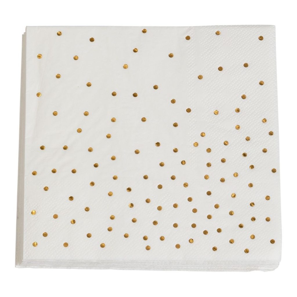 Papir serviett 33 x 33 cm dots gold 16-p