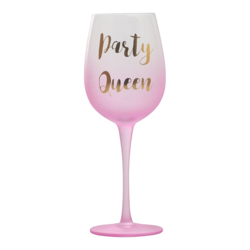 Vin glass pink party queen