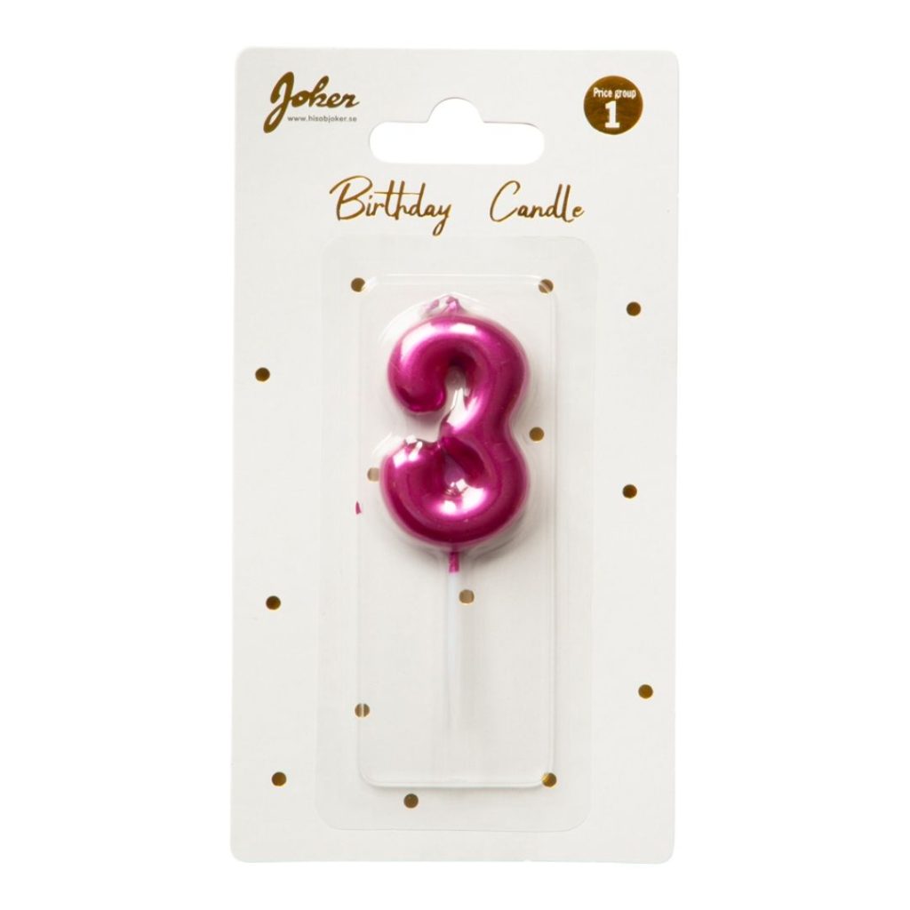 Bursdagslys rosa 3