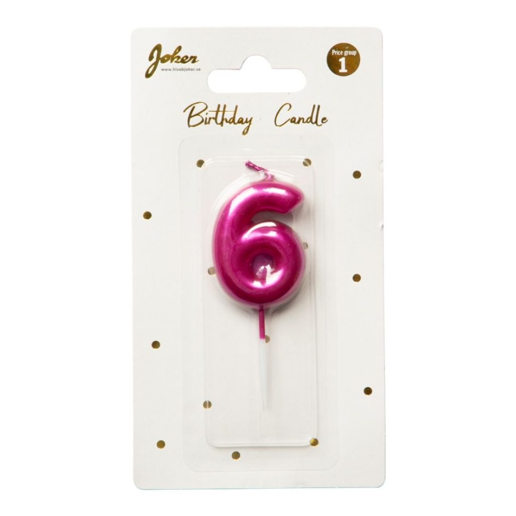Bursdagslys rosa 6