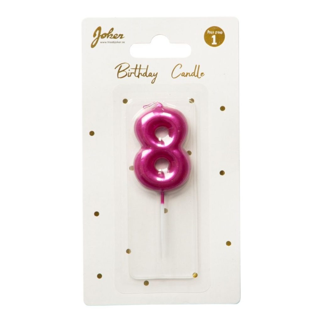 Bursdagslys rosa 8
