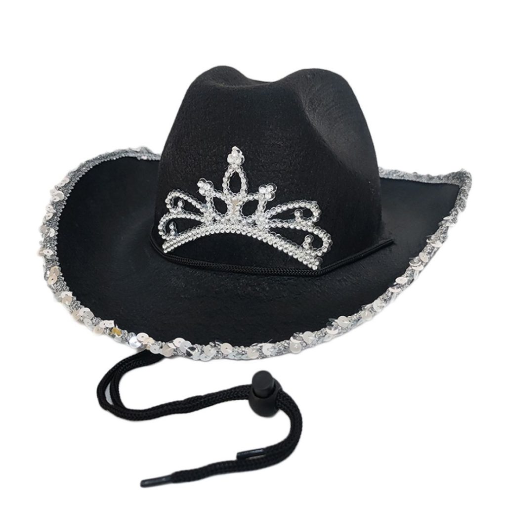 Cowboy hat black w glitter